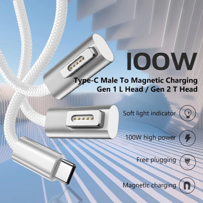 Cavo di ricarica da MagSafe 1 (a forma di L) a USB-C/Type-C PD da 100 W a 5 pin, lunghezza cavo: 1,8 m