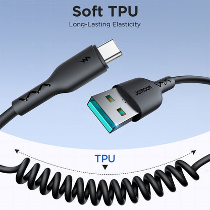 JOYROOM SA38-AC3 Cavo dati di ricarica rapida a spirale da USB a USB-C / Type-C 3A