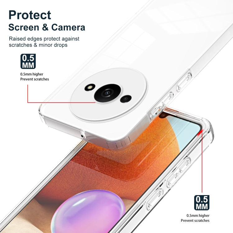 Custodia per telefono Xiaomi con cornice per PC trasparente a colori in TPU 3 in 1