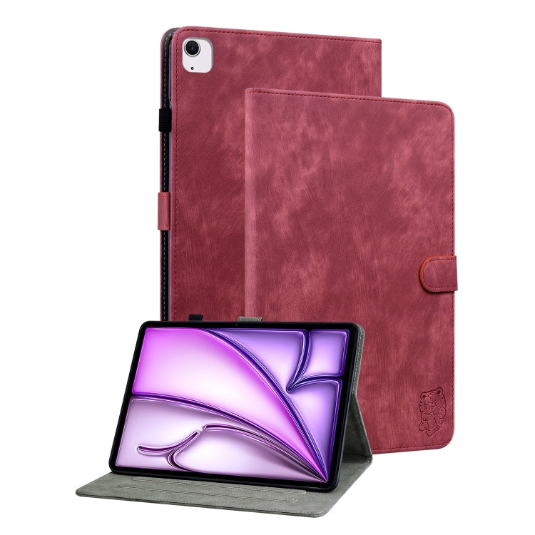 Custodia per tablet in pelle con motivo tigre goffrato