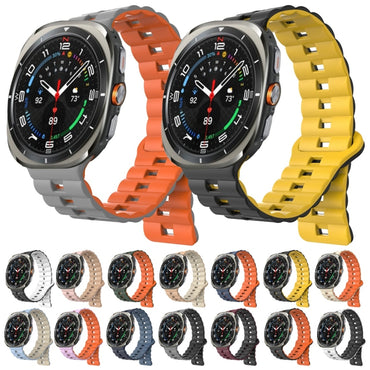 Cinturino per Galaxy Watch Ultra 47mm magnetico in silicone bicolore con fibbia inversa