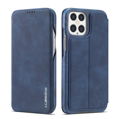 LC.IMEEKE Hon Ancient Series Custodia orizzontale in pelle per IPhone 12 a conchiglia con supporto e slot per schede