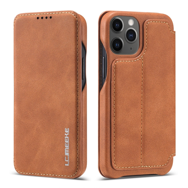 LC.IMEEKE Hon Ancient Series Custodia orizzontale in pelle per IPhone 12 a conchiglia con supporto e slot per schede