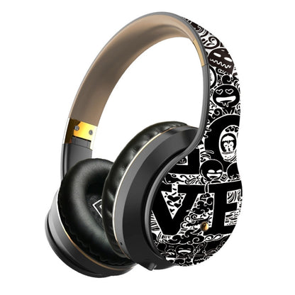 Auricolare Bluetooth V5.0 wireless con motivo Graffiti B1