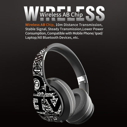 Auricolare Bluetooth V5.0 wireless con motivo Graffiti B1