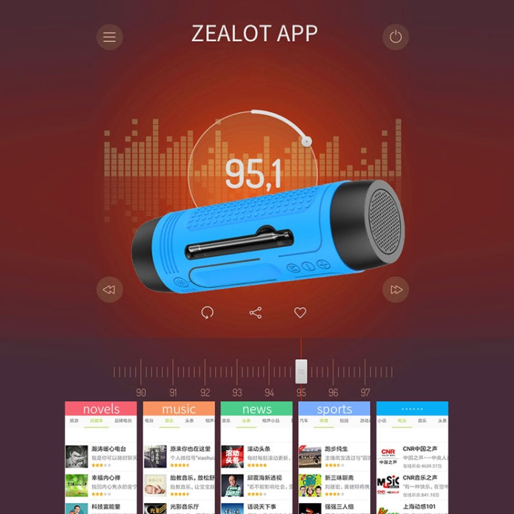 ZEALOT A2 Altoparlante Bluetooth wireless per bassi multifunzionale, microfono incorporato, supporto per chiamate Bluetooth, scheda AUX e TF e luci a LED