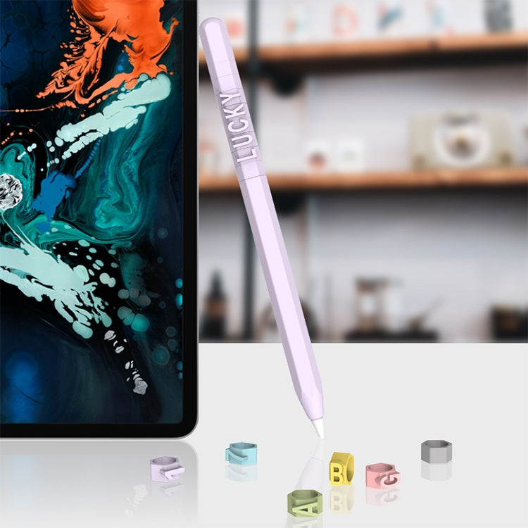 LOVE MEI per Apple Pencil 1 numero lettera design penna stilo custodia protettiva in silicone