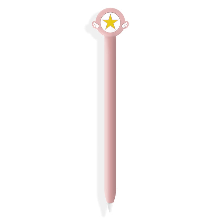 Custodia protettiva in silicone simpatico cartone animato per Apple Pencil 1 (stella a cinque punte rosa)