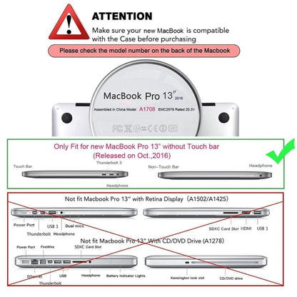 ENKAY Hat-Prince 2 in 1 Custodia protettiva in plastica rigida satinata + Versione USA Cover protettiva per tastiera in TPU ultrasottile per il nuovo MacBook Pro 13,3 pollici 2016 senza Touchbar (A1708)