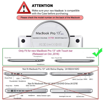 ENKAY Hat-Prince 2 in 1 Custodia protettiva in plastica rigida con guscio di cristallo + Versione USA Cover protettiva per tastiera in TPU ultrasottile per il nuovo MacBook Pro 2016 da 13,3 pollici con Touchbar (A1706)