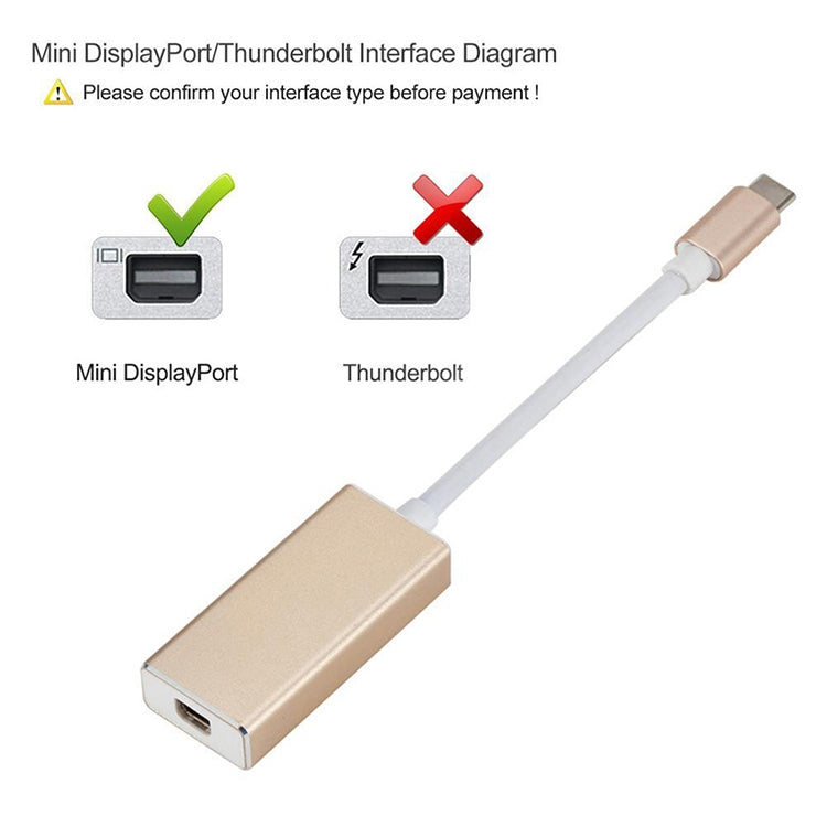 Convertitore HD USB-C / Type-C 3.1 maschio a Mini DP femmina, lunghezza: 12 cm