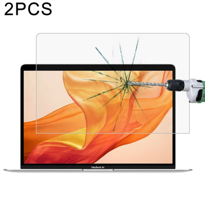 Pellicola in vetro temperato antideflagrante con durezza superficiale 9H da 2 pezzi 0,26 mm per MacBook Air 13.3 (2018)