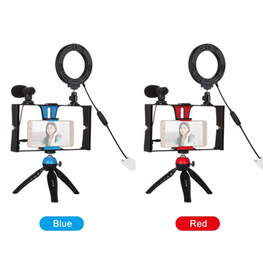 Kit di attrezzatura video per smartphone Vlogging Selfie Light 4 in 1