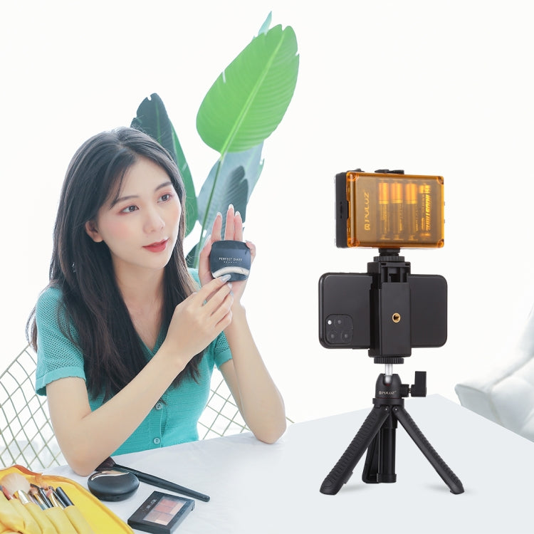 PULUZ Selfie Sticks Supporto per treppiede + Morsetto per telefono con adattatore per treppiede e vite lunga