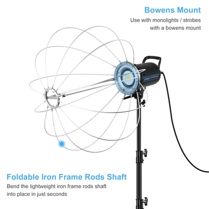 Luce video da studio PULUZ 100W 5600K + supporto luce da 2,8 m + kit fotografico Softbox lanterna pieghevole da 65 cm