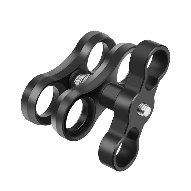 Morsetto doppio in lega di alluminio PULUZ per sistema di braccio subacqueo, Dual Ball (Black)