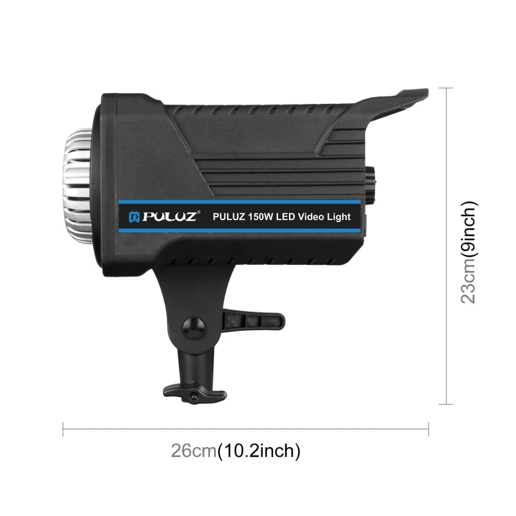 PULUZ 220V 150W Luce video da studio 3200K-5600K Sistema di dissipazione del calore integrato a doppia temperatura di colore con telecomando