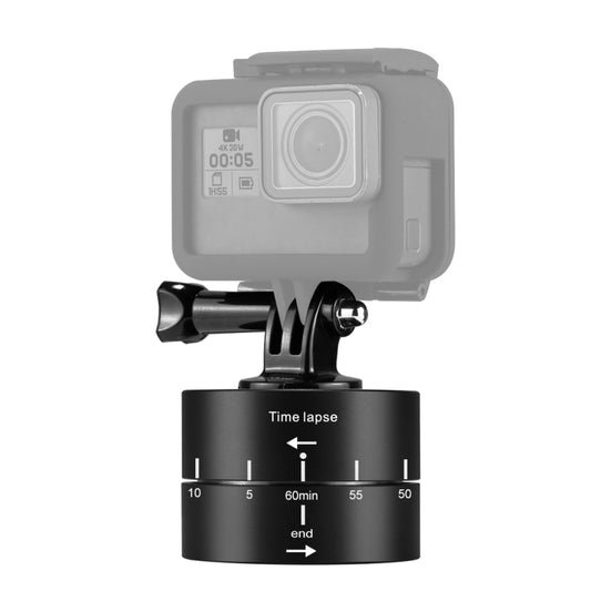 PULUZ 360 Gradi Rotazione Panoramica 60 Minuti Time Lapse Stabilizzatore Adattatore Testa Treppiede per GoPro HERO10 Black / HERO9 Black / HERO8 Black / HERO7 /6 /5 /5 Session /4 Session /4 /3+ /3 /2 /1, Xiaoyi e AltriTelecamere d'azione