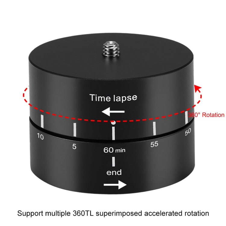 PULUZ 360 Gradi Rotazione Panoramica 60 Minuti Time Lapse Stabilizzatore Adattatore Testa Treppiede per GoPro HERO10 Black / HERO9 Black / HERO8 Black / HERO7 /6 /5 /5 Session /4 Session /4 /3+ /3 /2 /1, Xiaoyi e AltriTelecamere d'azione