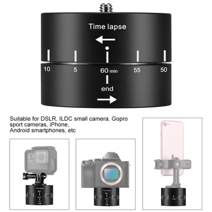 PULUZ 360 Gradi Rotazione Panoramica 60 Minuti Time Lapse Stabilizzatore Adattatore Testa Treppiede per GoPro HERO10 Black / HERO9 Black / HERO8 Black / HERO7 /6 /5 /5 Session /4 Session /4 /3+ /3 /2 /1, Xiaoyi e AltriTelecamere d'azione