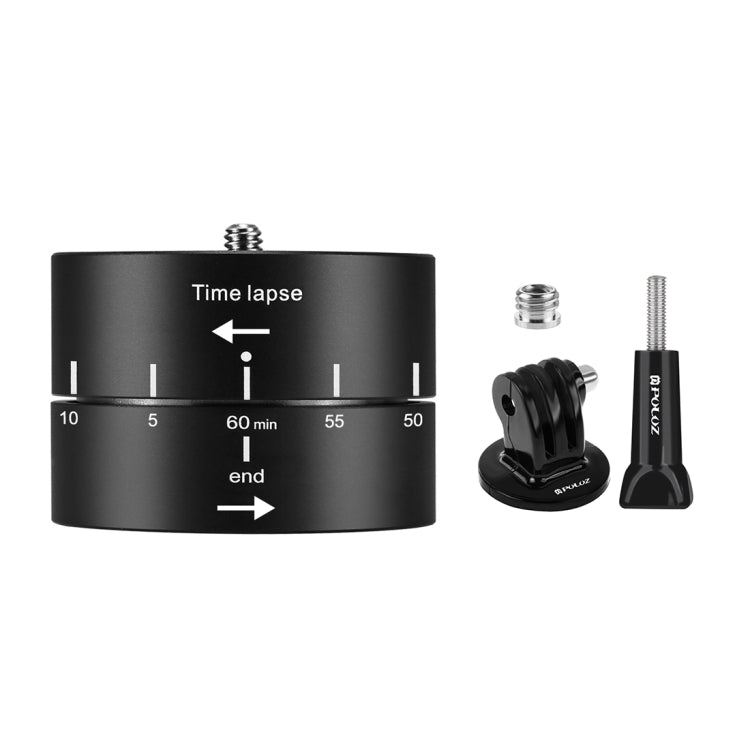 PULUZ 360 Gradi Rotazione Panoramica 60 Minuti Time Lapse Stabilizzatore Adattatore Testa Treppiede per GoPro HERO10 Black / HERO9 Black / HERO8 Black / HERO7 /6 /5 /5 Session /4 Session /4 /3+ /3 /2 /1, Xiaoyi e AltriTelecamere d'azione, 60 Minutes