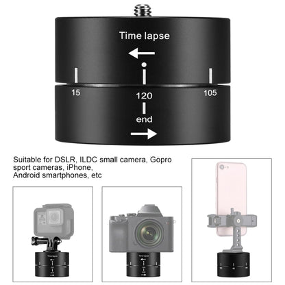 PULUZ 360 gradi di rotazione panoramica 120 minuti Time Lapse Stabilizzatore Adattatore testa treppiede per GoPro HERO10 Black / HERO9 Black / HERO8 Black / HERO7 /6 /5 /5 Session /4 Session /4 /3+ /3 /2 /1, Xiaoyi e altriTelecamere d'azione, 120 Minutes