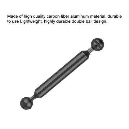 Braccio galleggiante in fibra di carbonio a doppia sfera PULUZ da 7 pollici, 18 cm, diametro 20,8 mm, diametro sfera: 25 mm