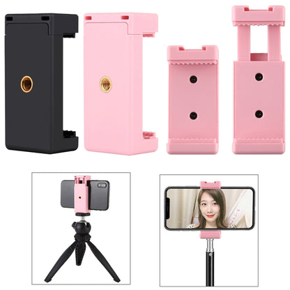 PULUZ Selfie Sticks Morsetto per telefono con montaggio su treppiede con fori per viti da 1/4 di pollice e base per slitta fredda, Clamp Pink, Clamp Black