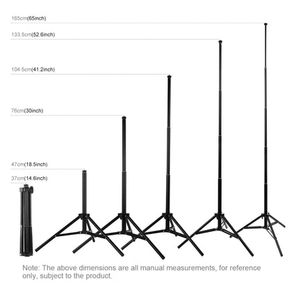 Supporto per treppiede PULUZ da 1,65 m di altezza per kit di trasmissione dal vivo con luce video di vlogging, 1.65m Tripod