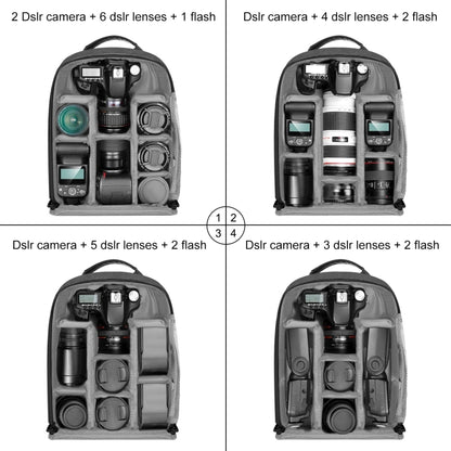 PULUZ Borsa per laptop con zaino a doppia spalla per fotocamera portatile da esterno a energia solare