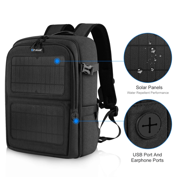 PULUZ Borsa per laptop con zaino a doppia spalla per fotocamera portatile da esterno a energia solare