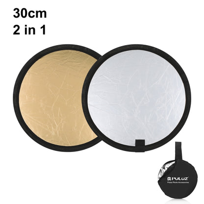 Pannello riflettente per studio fotografico pieghevole argento/oro 2 in 1 PULUZ da 30 cm