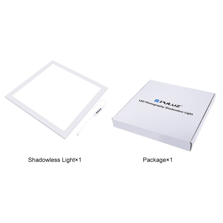 PULUZ 38cm 1200LM LED Fotografia Lampada a luce senza ombre Pad pannello con interruttore, materiale metallico, nessuna luce dimmerabile polare, area effettiva 34,7 cm x 34,7 cm