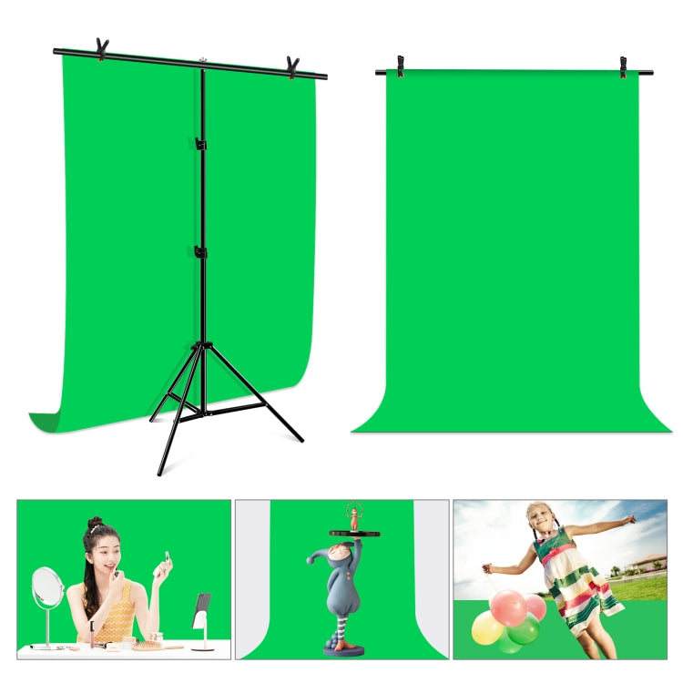 PULUZ 1x2m Kit staffa traversa per fondale per studio fotografico a forma di T, supporto per sfondo con clip