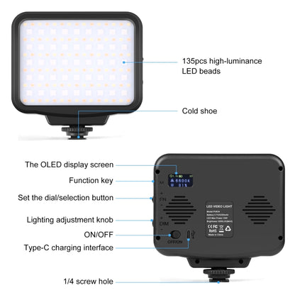 PULUZ Pocket 2500-9900K+RGB Luce di riempimento di bellezza a colori portatile Luce LED per fotografia sulla fotocamera