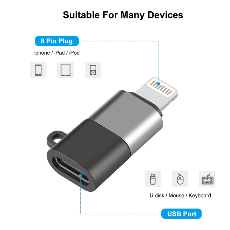 Adattatore OTG PD PULUZ da 8 pin a USB-C / Type-C