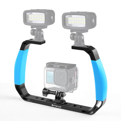 PULUZ Dual Silicone Manici in lega di alluminio per immersione subacquea per GoPro, altre action camera e smartphone