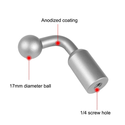 PULUZ Adattatore per base staffa con testa a sfera da 17 mm in lega di alluminio