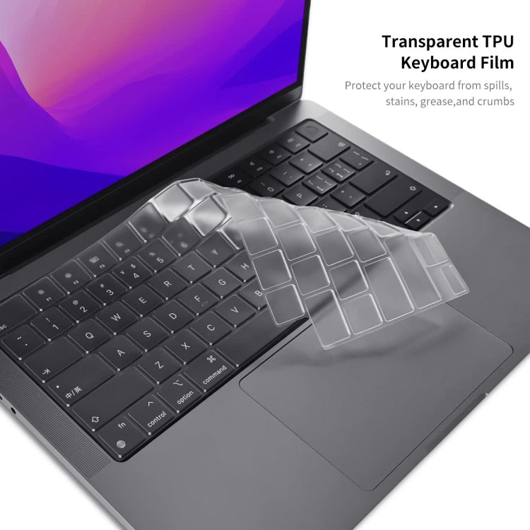 ENKAY Custodia per laptop opaca 3 in 1 con pellicola per tastiera in TPU / Tappi antipolvere per MacBook Air 13.6 2022 A2681 Versione UE