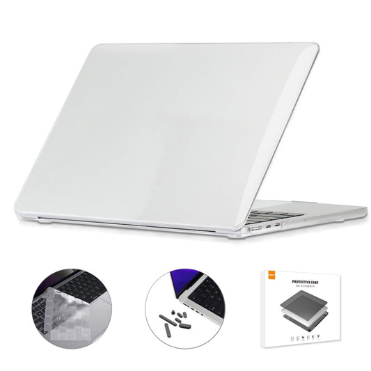 ENKAY Custodia per laptop in cristallo 3 in 1 con pellicola per tastiera in TPU / Tappi antipolvere per MacBook Air 13.6 2022 A2681 Versione UE