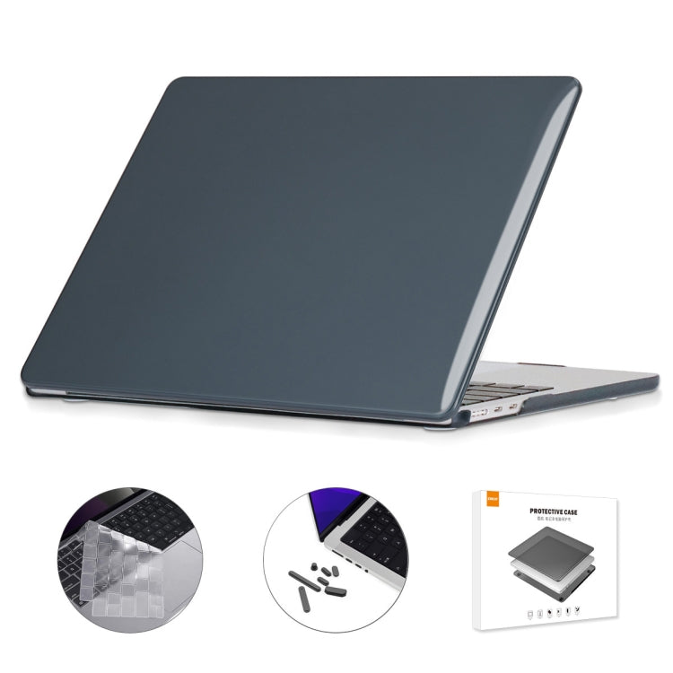 ENKAY Custodia per laptop in cristallo 3 in 1 con pellicola per tastiera in TPU / Tappi antipolvere per MacBook Air 13.6 2022 A2681 Versione UE