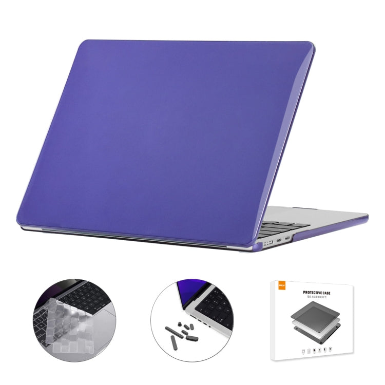 ENKAY Custodia per laptop in cristallo 3 in 1 con pellicola per tastiera in TPU / Tappi antipolvere per MacBook Air 13.6 2022 A2681 Versione UE