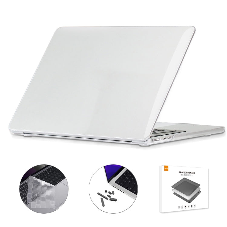 ENKAY Custodia per laptop in cristallo 3 in 1 con pellicola per tastiera in TPU / Tappi antipolvere per MacBook Air 13.6 2022 A2681 Versione USA