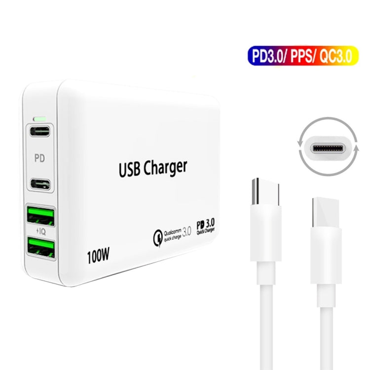 PD100W-A9 PD100W Dual Dort USB-C / Type-C + Caricatore doppio USB con cavo di ricarica rapida da USB-C / Type-C a USB-C / Type-C 5A per la serie Apple MacBook