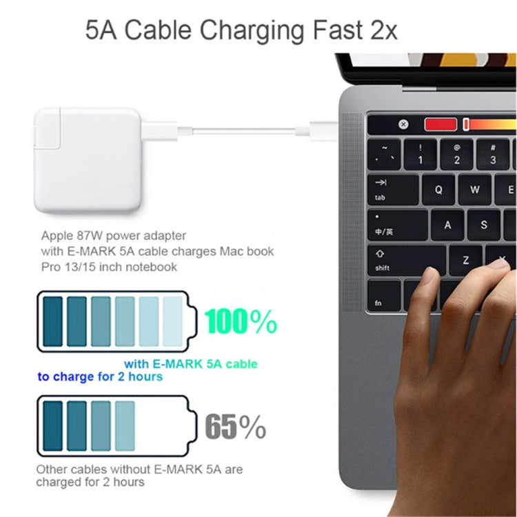 PD100W-A9 PD100W Dual Dort USB-C / Type-C + Caricatore doppio USB con cavo di ricarica rapida da USB-C / Type-C a USB-C / Type-C 5A per la serie Apple MacBook