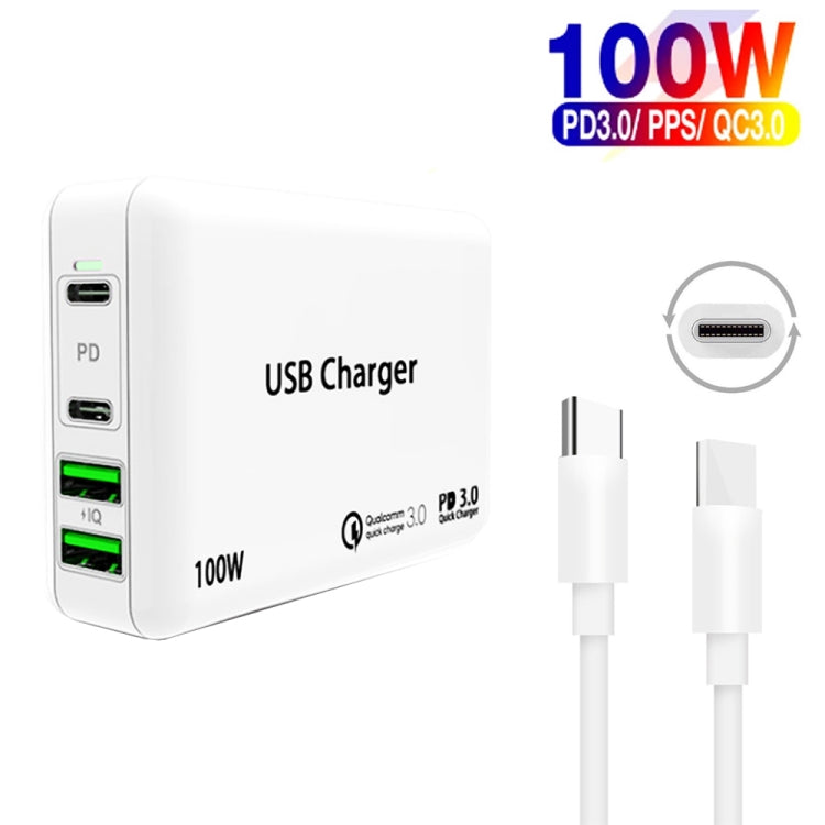 PD100W-A9 PD100W Dual Dort USB-C / Type-C + Caricatore doppio USB con cavo di ricarica rapida da USB-C / Type-C a USB-C / Type-C 5A per la serie Apple MacBook