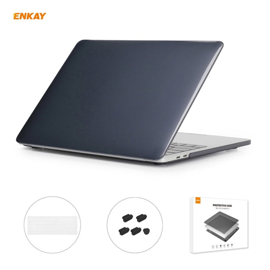 ENKAY Custodia protettiva per laptop in cristallo 3 in 1 + Pellicola per tastiera in TPU versione UE + Set di tappi antipolvere per MacBook Pro 13,3 pollici A1706 / A1989 / A2159 (con Touch Bar)