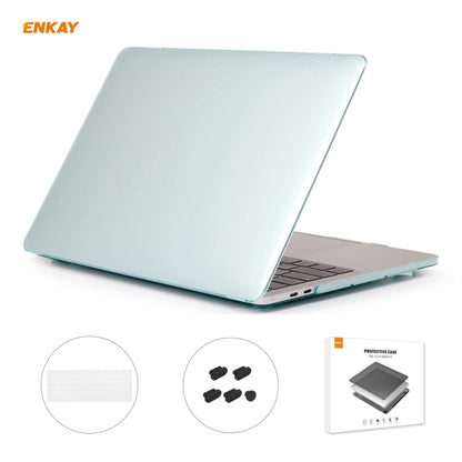 ENKAY Custodia protettiva per laptop in cristallo 3 in 1 + Pellicola per tastiera in TPU versione UE + Set di tappi antipolvere per MacBook Pro 13,3 pollici A1706 / A1989 / A2159 (con Touch Bar)