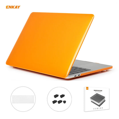 ENKAY Custodia protettiva per laptop in cristallo 3 in 1 + Pellicola per tastiera in TPU versione UE + Set di tappi antipolvere per MacBook Pro 13,3 pollici A1706 / A1989 / A2159 (con Touch Bar)