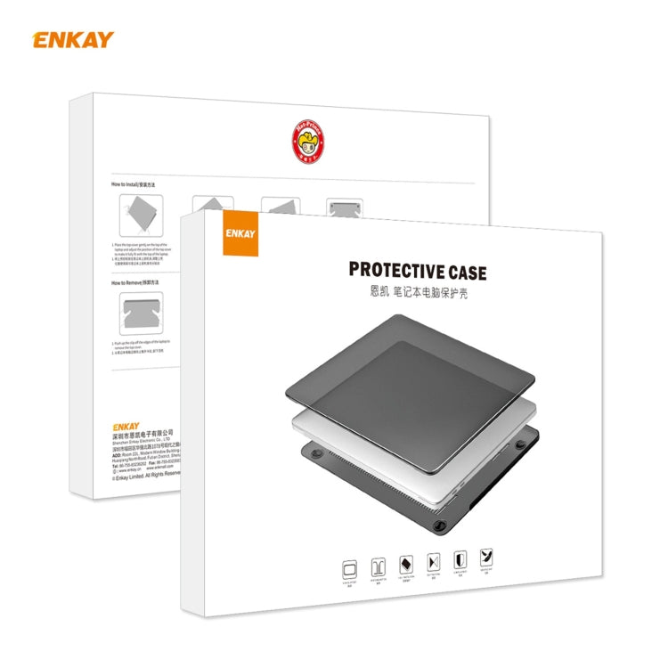 ENKAY Custodia protettiva per laptop in cristallo 3 in 1 + Pellicola per tastiera in TPU versione UE + Set di tappi antipolvere per MacBook Pro 13,3 pollici A1706 / A1989 / A2159 (con Touch Bar)